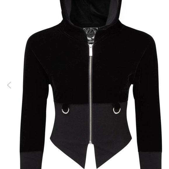 Killstar Tops - Killstar Shadow Shift D-Ring Hoodie Top XXL NWT